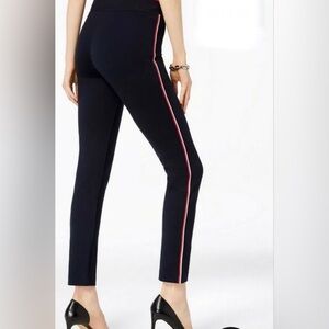 Tommy Hilfiger black Striped Side stretch Ponte Pants size small brand new